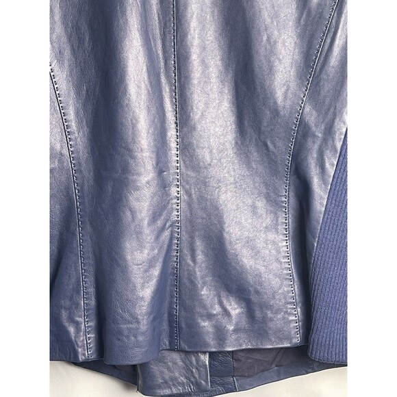 Vince Deep Blue Leather Jacket NWOT - Picture 8 of 11